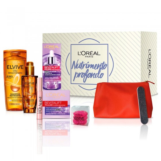 L'Oréal Paris Beauty Box Nutrimento Profondo Pochette e Kit Beauty L'Oréal Paris Beauty Box Nutrimento Profondo Pochette e Kit Beauty