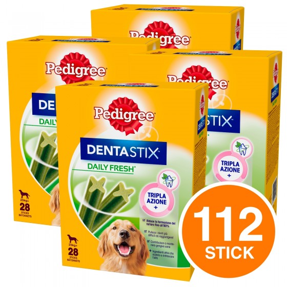 112 Pedigree Dentastix Fresh Large per l'igiene orale del cane - 4 Confezione da 28 Stick