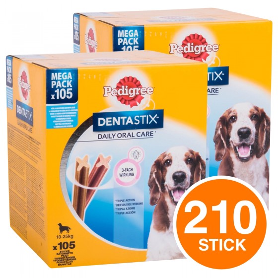 210 Pedigree Dentastix Medium per l'igiene orale del cane - 2 210 Pedigree Dentastix Medium per l'igiene orale del cane - 2