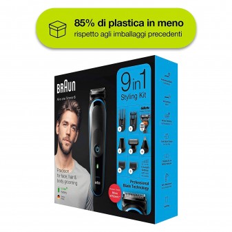 Braun Trimmer MGK5280 Rifinitore Multiuso Uomo 9in1 con Rasoio