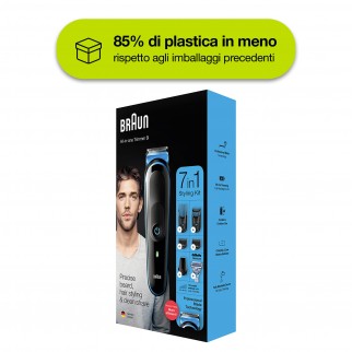 Braun Trimmer MGK3242 Rifinitore Multiuso Uomo 7in1 con Rasoio