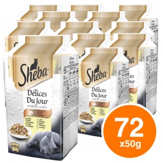 12 Confezioni di Sheba Delices Du Jour Selezione Deliziosa Cibo per