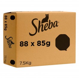 88 Vaschette Sheba Selezione 4 Gusti Cibo per Gatti con Pollo