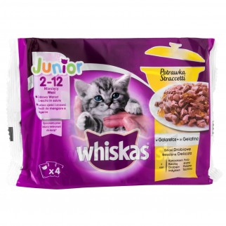 10 Confezioni di Whiskas Junior Cibo per Gatti Straccetti di Pollo