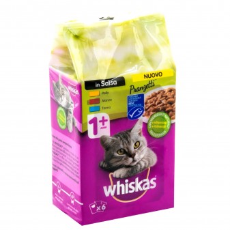 12 Confezioni di Whiskas Cibo per Gatti Pranzetti in Salsa Mari e