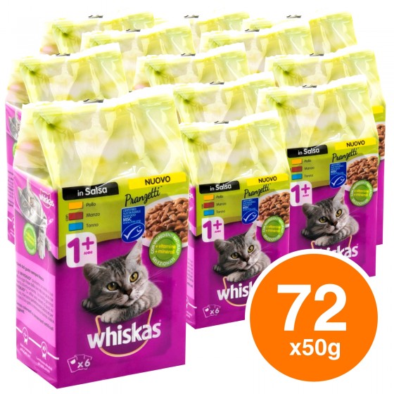 12 Confezioni di Whiskas Cibo per Gatti Pranzetti in Salsa Mari e 12 Confezioni di Whiskas Cibo per Gatti Pranzetti in Salsa Mari e