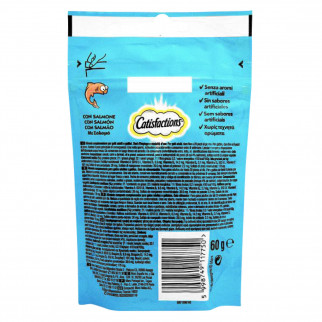 6 Confezioni di Catisfactions Snack al Salmone per Gatti da 60g