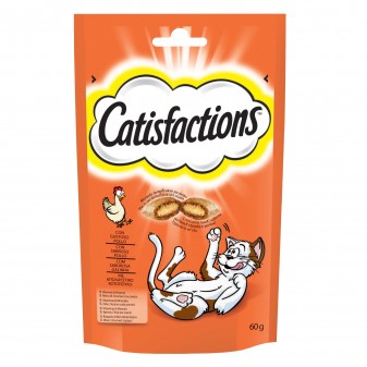 6 Confezioni di Catisfactions Snack al Pollo per Gatti da 60g