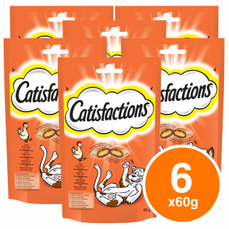 6 Confezioni di Catisfactions Snack al Pollo per Gatti da 60g
