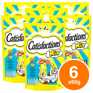 6 Confezioni di Catisfactions Mix Snack al Salmone e Formaggio per