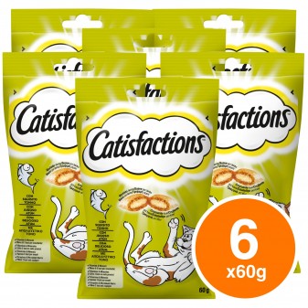 6 Confezioni di Catisfactions Snack al Tonno per Gatti da 60g