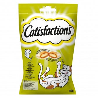 6 Confezioni di Catisfactions Snack al Tonno per Gatti da 60g