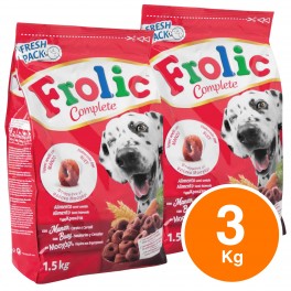 2 Sacchetti di Frolic Cibo Semi Umido per Cani con Manzo, Carote e