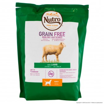 4 Buste di Nutro Grain Free Puppy Agnello per Cuccioli di Cane da