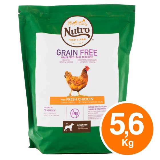 4 Buste di Nutro Grain Free con Pollo Fresco Cibo per Cani Adulti 4 Buste di Nutro Grain Free con Pollo Fresco Cibo per Cani Adulti