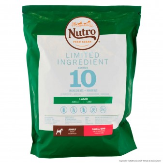 4 Buste di Nutro Limited Ingredient con Agnello Cibo per Cani Adulti Taglia Piccola da 1,4Kg