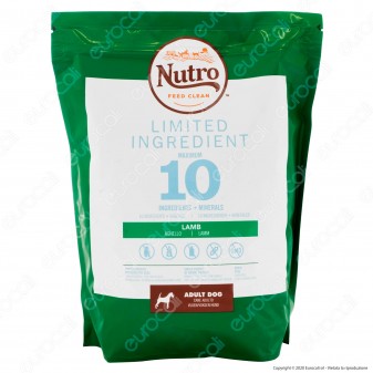 4Buste di Nutro Limited Ingredient con Agnello Cibo per Cani Adulti Taglia Media da 1,4Kg
