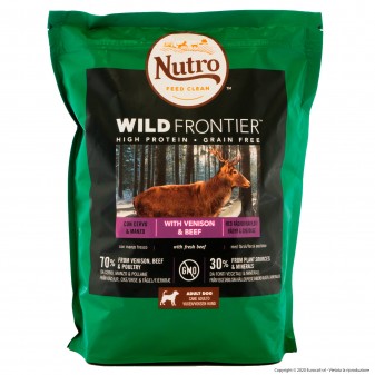 4 Buste di Nutro Wild Frontier con Manzo Pollame e Cervo Cibo Secco per Cani Adulti Taglia Media  Grande da 1,5Kg