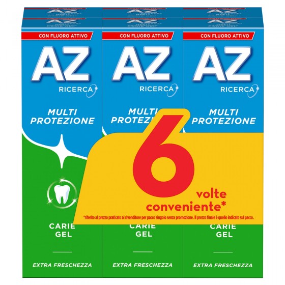 AZ Dentifricio Multi Protezione Carie Gel - 6 Tubetti da 75 ml AZ Dentifricio Multi Protezione Carie Gel - 6 Tubetti da 75 ml
