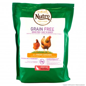 4 Buste di Nutro Grain Free con Pollo Fresco Cibo Secco per Gatti