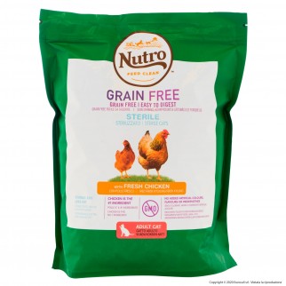 4 Buste di Nutro Grain Free con Pollo Fresco Cibo Secco per Gatti