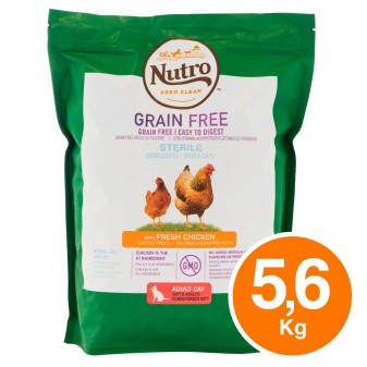 4 Buste di Nutro Grain Free con Pollo Fresco Cibo Secco per Gatti