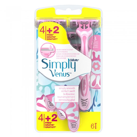 Gillette Simply Venus Rasoio Usa e Getta a 3 Lame da Donna - Blister Gillette Simply Venus Rasoio Usa e Getta a 3 Lame da Donna - Blister