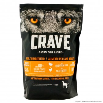 5 Buste Crave Cibo Secco per Cane Adulto con Tacchino e Pollo da 1Kg