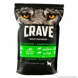 5 Buste di Crave Cibo Secco per Cane Adulto con Agnello e Manzo da 1Kg