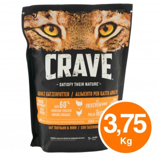 5 Buste di Crave Cibo Secco per Gatti Adulti con Tacchino e Pollo da