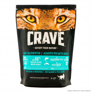 5 Buste di Crave Cibo Secco per Gatti Adulti con Salmone e Pesce