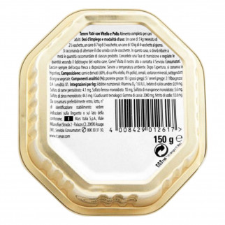 28 Vaschette Cesar Ricette Classiche per Cani con Vitello e Pollo +