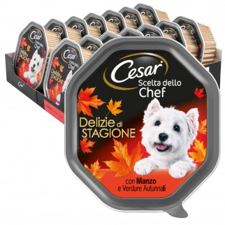 28 Vaschette Cesar Scelta dello Chef per Cani Delizie di Stagione