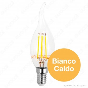 V-Tac VT-1997D Lampadina LED E14 4W Candela Fiamma Filamento