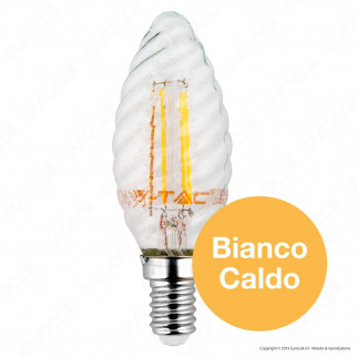 V-Tac VT-1985D Lampadina LED E14 4W Candela Twist Filamento