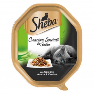 44 Vaschette Sheba Creazioni Speciali in Salsa Cibo per Gatti con
