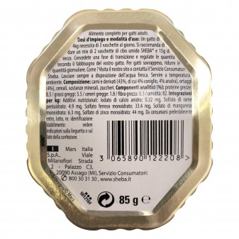 44 Vaschette Sheba Creazioni Speciali in Salsa Cibo per Gatti con