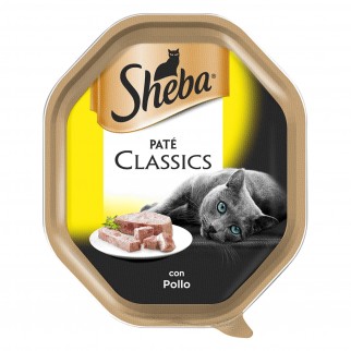 44 Vaschette Sheba Paté Classic Cibo per Gatti al Pollo da 85g