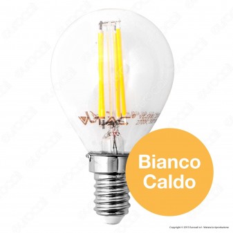 V-Tac VT-1996D Lampadina LED E14 4W MiniGlobo Filamento P45