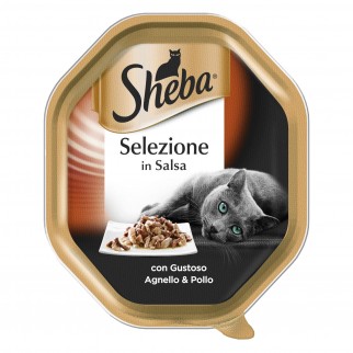44 Vaschette Sheba Selezione in Salsa Cibo per Gatti al Gusto Agnello