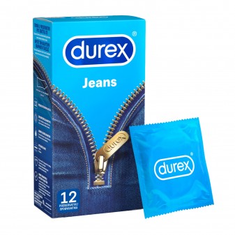 DUREX JEANS Profilattici Condom Easy-On - Scatola da 12 Pezzi