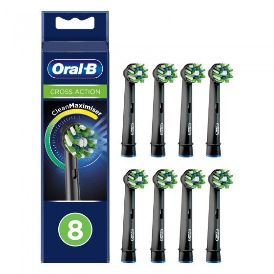 Oral-B CrossAction Testine di Ricambio per Spazzolino Elettrico Nere Oral-B CrossAction Testine di Ricambio per Spazzolino Elettrico Nere