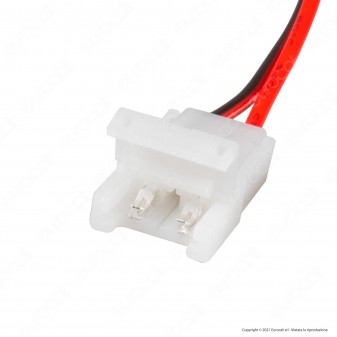 V-Tac Connettore Flessibile per Strisce LED Monocolore di Larghezza 10mm da Clip 2 Pin a Cavi a Saldare - SKU 2660