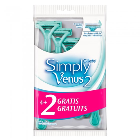 Gillette Simply Venus Rasoio Usa e Getta a 2 Lame da Donna - Blister Gillette Simply Venus Rasoio Usa e Getta a 2 Lame da Donna - Blister
