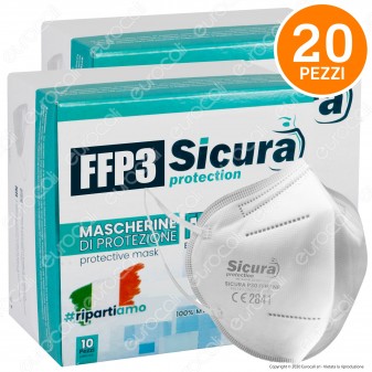 [EBAY] 20x Mascherina Protettiva Filtrante Monouso con Fattore di Protezione Certificato FFP3