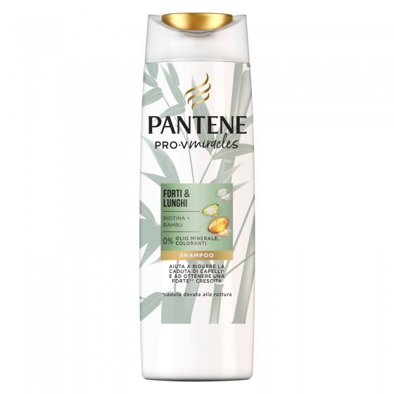 Pantene Pro-V Miracles Forti & Lunghi Shampoo Anticaduta con Biotina e Bambù - Flacone da 225ml