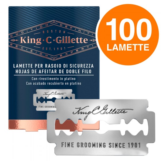 King C Gillette 100 Lame di Ricambio per Rasoio di Sicurezza King C Gillette 100 Lame di Ricambio per Rasoio di Sicurezza