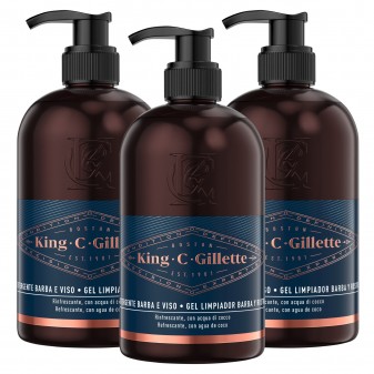 King C Gillette Detergente Shampoo Barba e Viso con Olio di Argan e