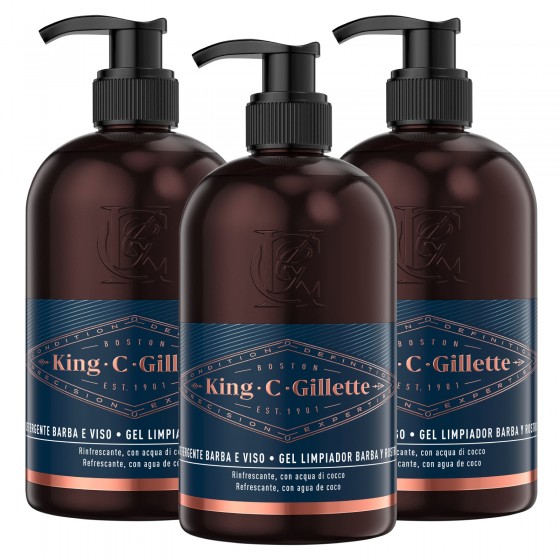 King C Gillette Detergente Shampoo Barba e Viso con Olio di Argan e King C Gillette Detergente Shampoo Barba e Viso con Olio di Argan e