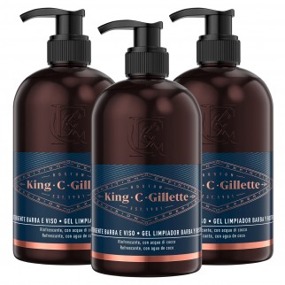 King C Gillette Detergente Shampoo Barba e Viso con Olio di Argan e